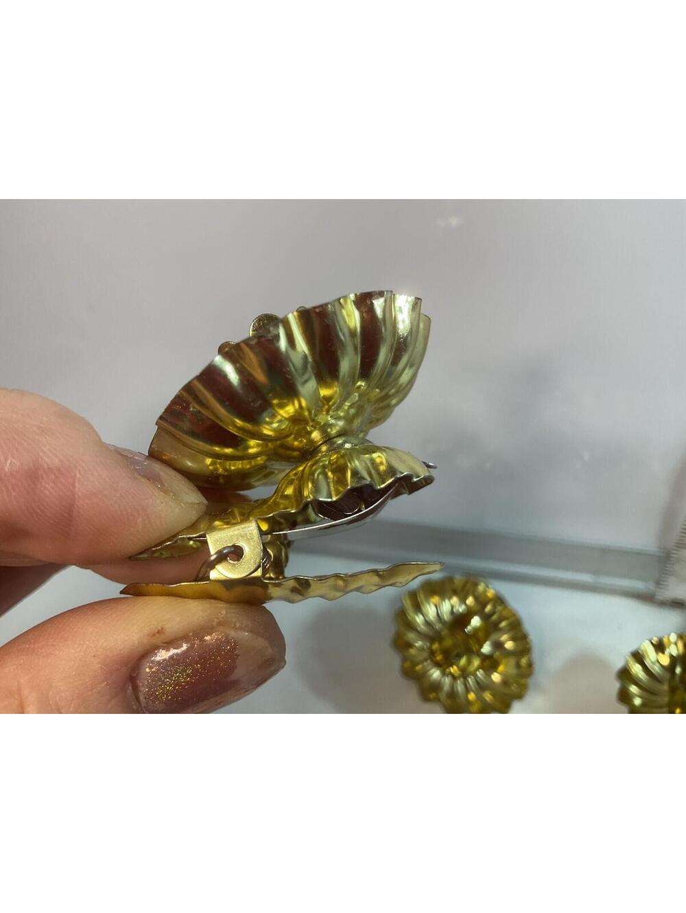 6 Vintage Gold Metal Clip On Candle Holders - Picture 2 of 6